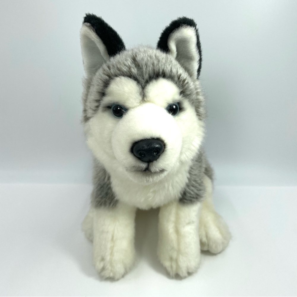 Toys R Us Husky Puppy Dog Plush Wolf Gray 2015 Realistic